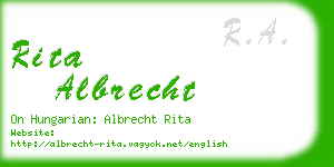 rita albrecht business card